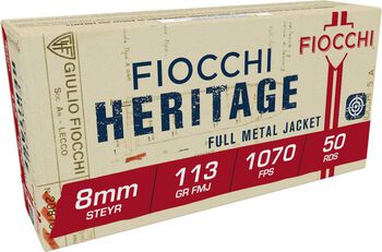 Heritage, 8mm Steyr, 113 Grain, Full Metal Jacket, 1070 fps
