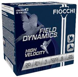 Field Dynamics High Velocity, 20 Gauge, 9 Shot, 2-3/4 in, 1 oz, 1220 fps
