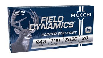 Field Dynamics Big Game, 243 Win, 100 Grain, Pointed Soft Point, 3050 fps