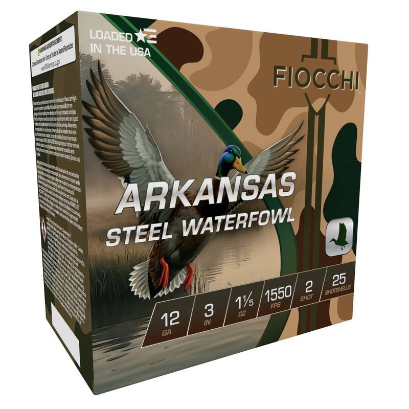 Arkansas Steel, 12 Gauge, 2 Shot, 3 in, 1 1/5 oz, 1550 fps