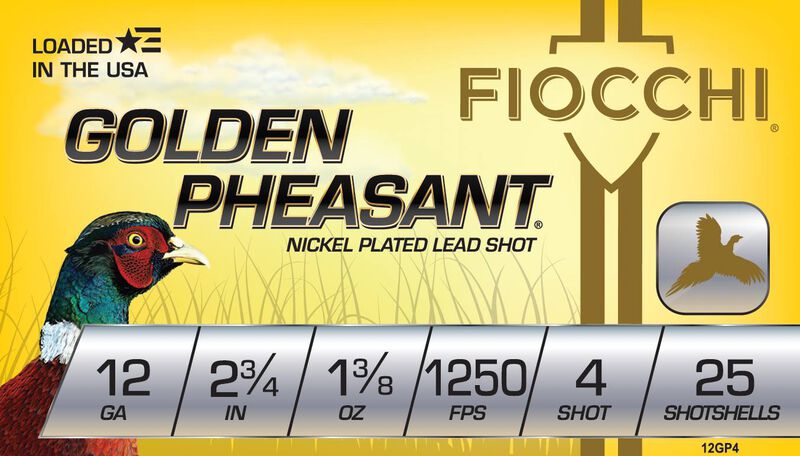 Golden Pheasant, 12 Gauge, 4 Shot, 2-3/4 in, 1 3/8 oz, 1250 fps