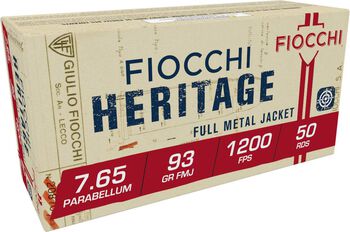 Heritage, 30 Luger/7.65PAR, 93 Grain, Full Metal Jacket, 1200 fps