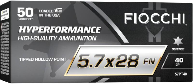 Hyperformance Defense Handgun, 5.7x28mm, 40 Grain, Polymer Tip, 1755 fps