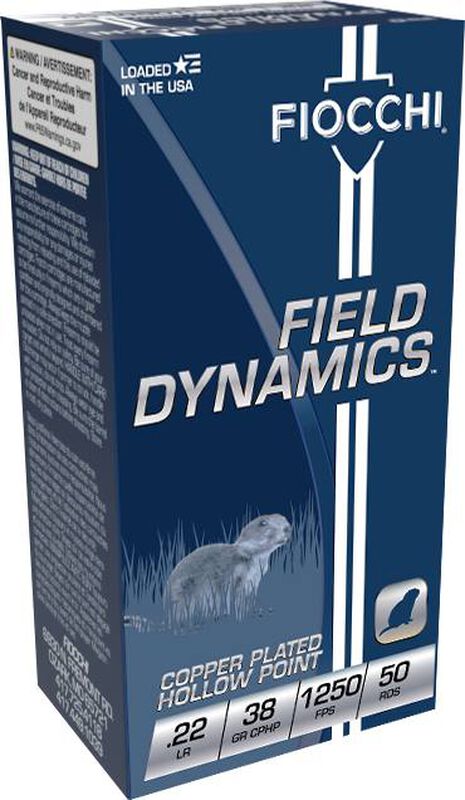 Field Dynamics Rimfire, 22 LR, 40 Grain, Copper Plated Round Nose, 1250 fps
