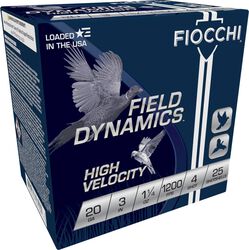 Field Dynamics High Velocity, 20 Gauge, 4 Shot, 3 in, 1 1/4 oz, 1200 fps