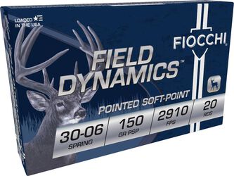 Field Dynamics Big Game, 30-06 Springfield, 150 Grain, Pointed Soft Point, 2910 fps