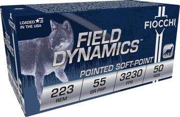 Field Dynamics Varmint, 223 Rem, 55 Grain, Pointed Soft Point, 3230 fps