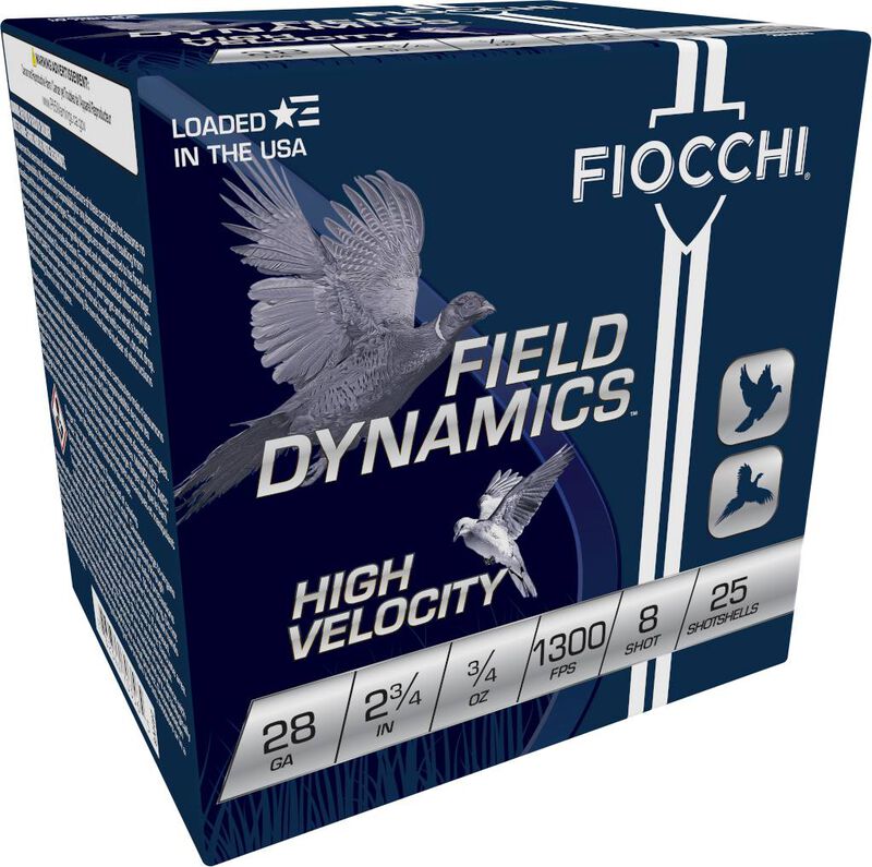 Field Dynamics High Velocity, 28 Gauge, 8 Shot, 2-3/4 in, 3/4 oz, 1300 fps
