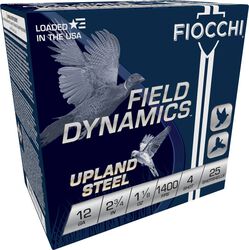 Field Dynamics Upland Steel, 12 Gauge, 4 Shot, 2-3/4 in, 1 1/8 oz, 1400 fps