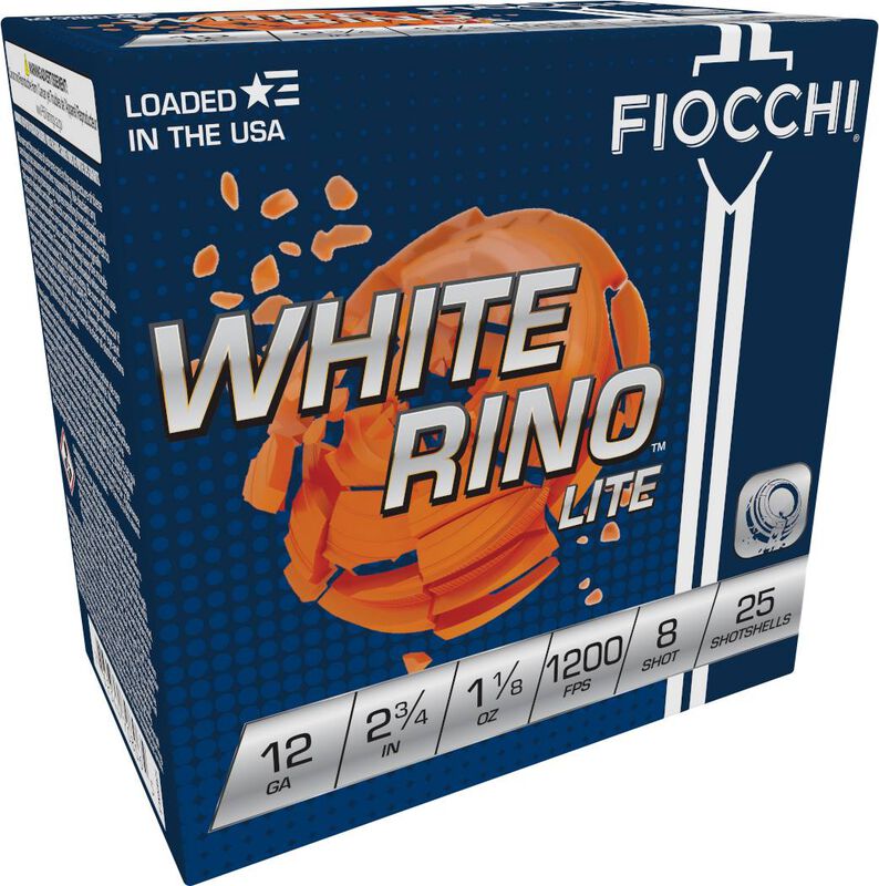 White Rino Lite, 12 Gauge, 8 Shot, 2-3/4 in, 1 1/8 oz, 1200 fps