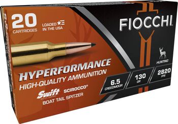 Hyperformance Hunt Rifle, 6.5 Creedmoor, 130 Grain, Swift&reg; Scirocco&reg; Boat-Tail Spitzer, 2820 fps