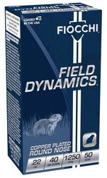 Field Dynamics Rimfire, 22 LR, 40 Grain, Copper Plated Round Nose, 1250 fps