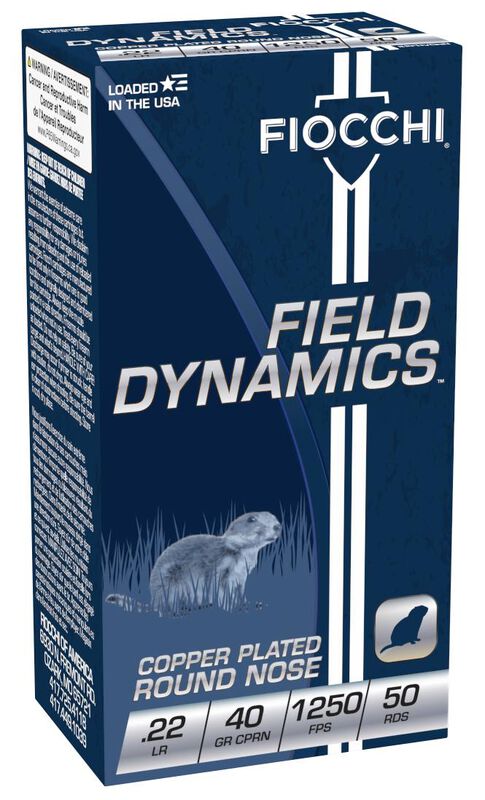 Field Dynamics Rimfire, 22 LR, 40 Grain, Copper Plated Round Nose, 1250 fps