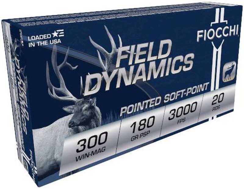 Field Dynamics Big Game, 300 Win Magnum, 180 Grain, Pointed Soft Point, 3000 fps