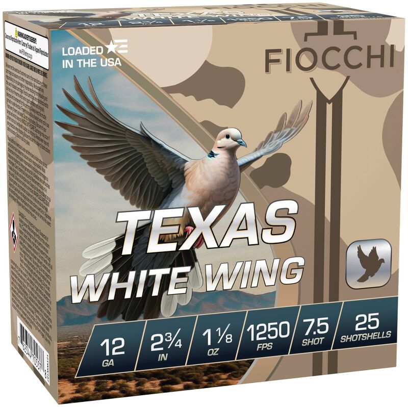 Texas White Wing, 12 Gauge, 7.5 Shot, 2-3/4 in, 1 1/8 oz, 1250 fps