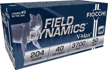 Field Dynamics Varmint, 204 Ruger, 40 Grain, Hornady&reg; V-Max&reg;, 3700 fps