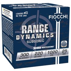 Range Dynamics Rifle, 300 Blackout, 220 Grain, Sierra&reg; MatchKing&reg; HP Boat-Tail, 1020 fps
