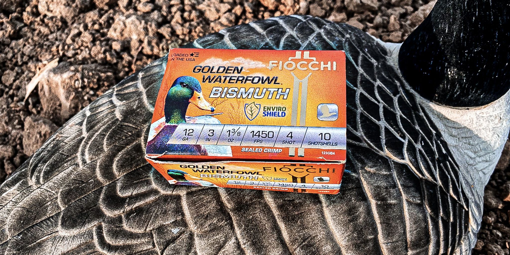 Golden Waterfowl Bismuth box on a duck decoy