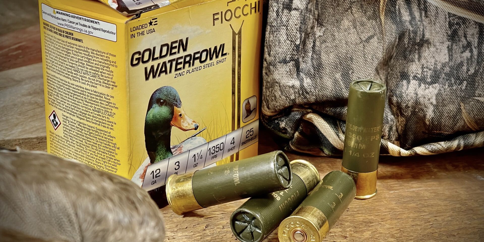 Golden Waterfowl and shotshell box 