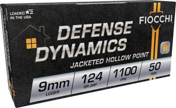 Defense Dynamics, 9mm Luger, 124 Grain, Jacketed Hollow Point, 1100 fps