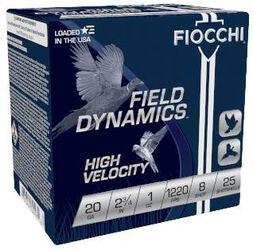 Field Dynamics High Velocity, 20 Gauge, 8 Shot, 2-3/4 in, 1 oz, 1220 fps