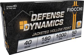 Defense Dynamics, 40 S&W, 180 Grain, Jacketed Hollow Point, 1000 fps