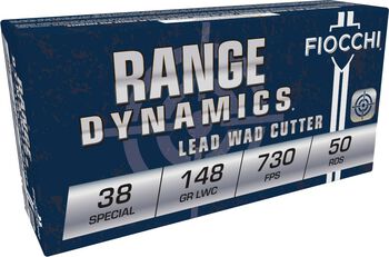 Range Dynamics Handgun, 38 Special, 148 Grain, Lead Wadcutter, 730 fps