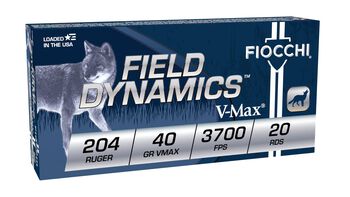 Field Dynamics Varmint, 204 Ruger, 40 Grain, Hornady&reg; V-Max&reg;, 3700 fps