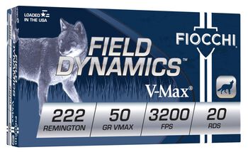 Field Dynamics Varmint, 222 Rem, 50 Grain, Hornady&reg; V-Max&reg;, 3200 fps