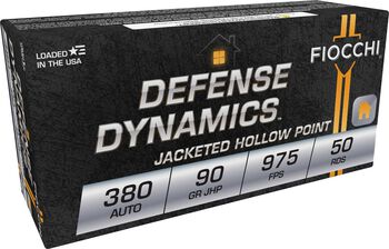 Defense Dynamics, 380 Auto, 90 Grain, Jacketed Hollow Point, 975 fps