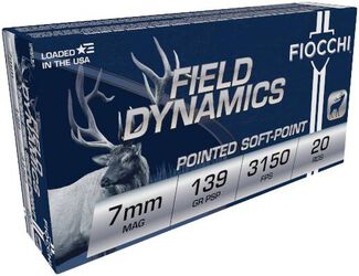 Field Dynamics Big Game, 7mm Rem Mag, 139 Grain, Pointed Soft Point, 3150 fps