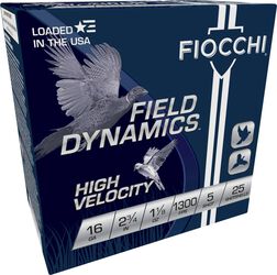 Field Dynamics High Velocity, 16 Gauge, 5 Shot, 2-3/4 in, 1 1/8 oz, 1300 fps