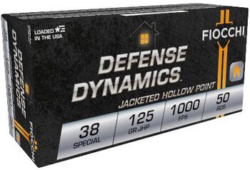 Defense Dynamics, 38 Special, 125 Grain, Jacketed Hollow Point, 1000 fps