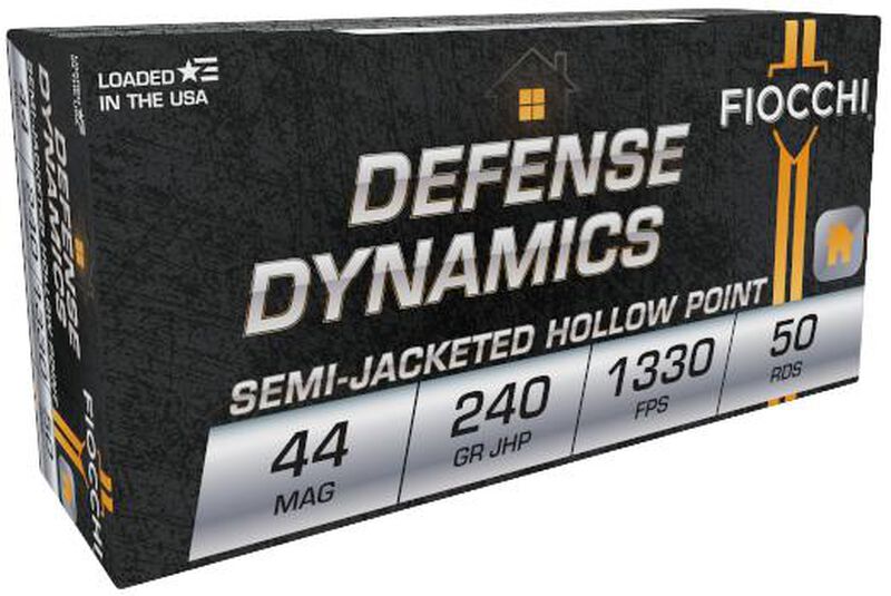 Defense Dynamics, 44 Magnum, 240 Grain, Jacketed Hollow Point, 1330 fps 44 Magnum Caliber Ammo - 50 Rounds of 240 Grain Weight Ammunition (44D500)