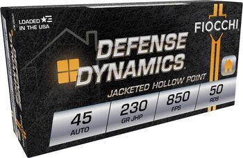 Defense Dynamics, 45 Auto, 230 Grain, Jacketed Hollow Point, 850 fps