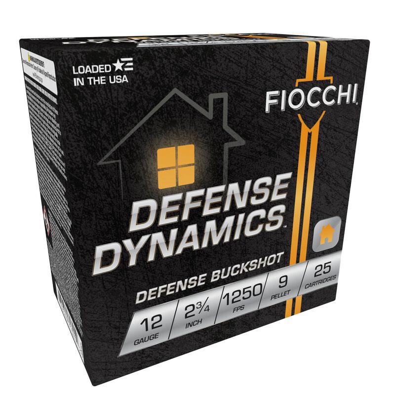 Defense Dynamics Buckshot, 12 Gauge, 1 Buck Shot, 2-3/4 in, 1250 fps 12 Gauge Ammo - 25 Shells of #1 Buck Shot Ammunition (12EX9P)