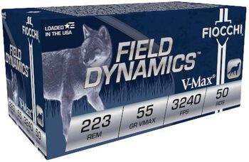 Field Dynamics Varmint, 223 Rem, 55 Grain, Hornady® V-Max®, 3240 fps