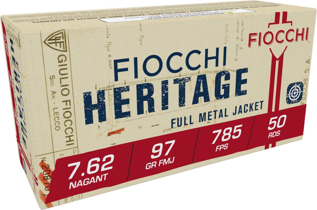 Buy Heritage 7.62 Nagant Ammo | 97 Grain, 785 FPS | Fiocchi Ammunition