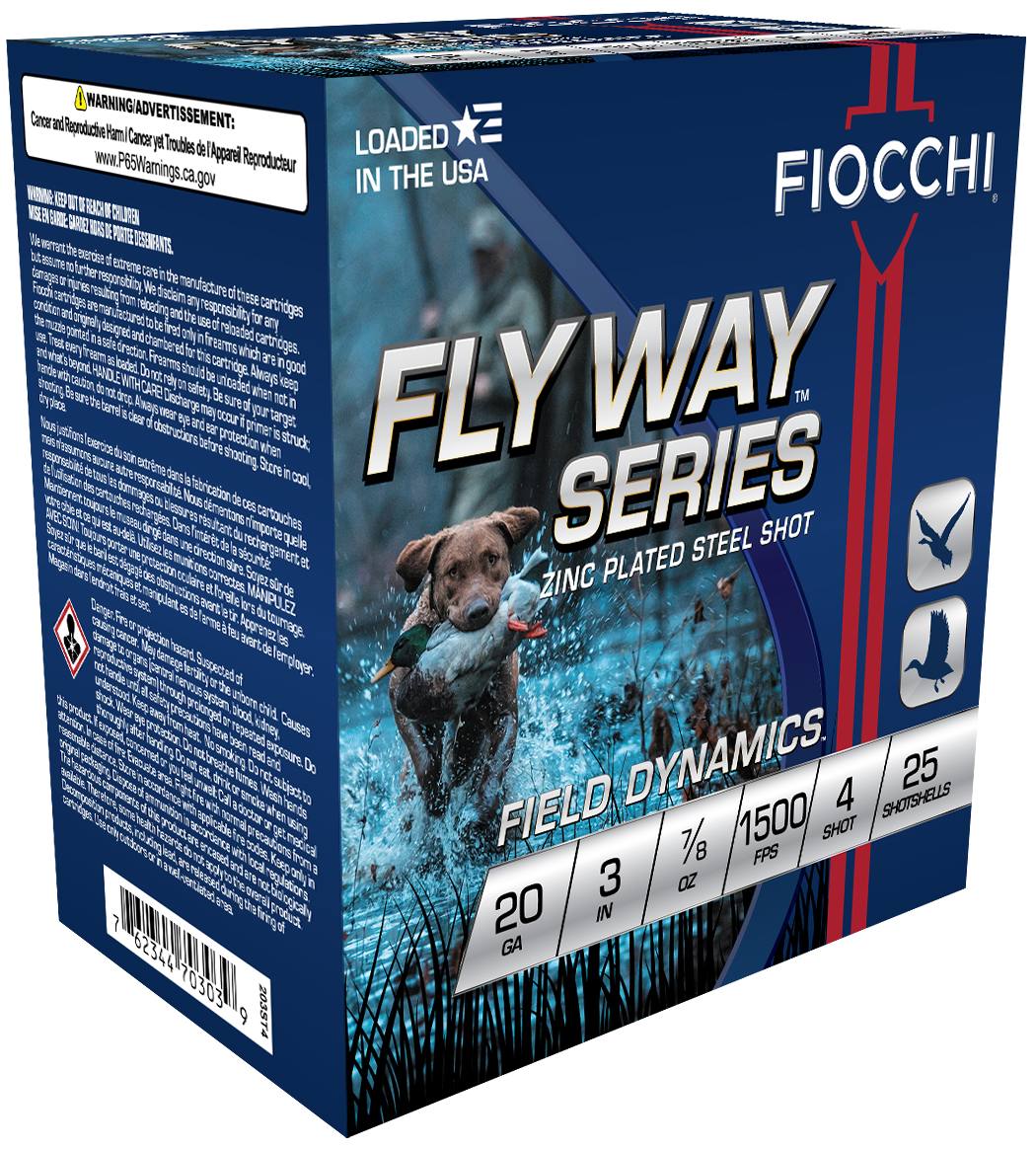 Fiocchi 203ST4 Flyway Steel 20ga 3 in #4 Steel – Superb 25 Round Box