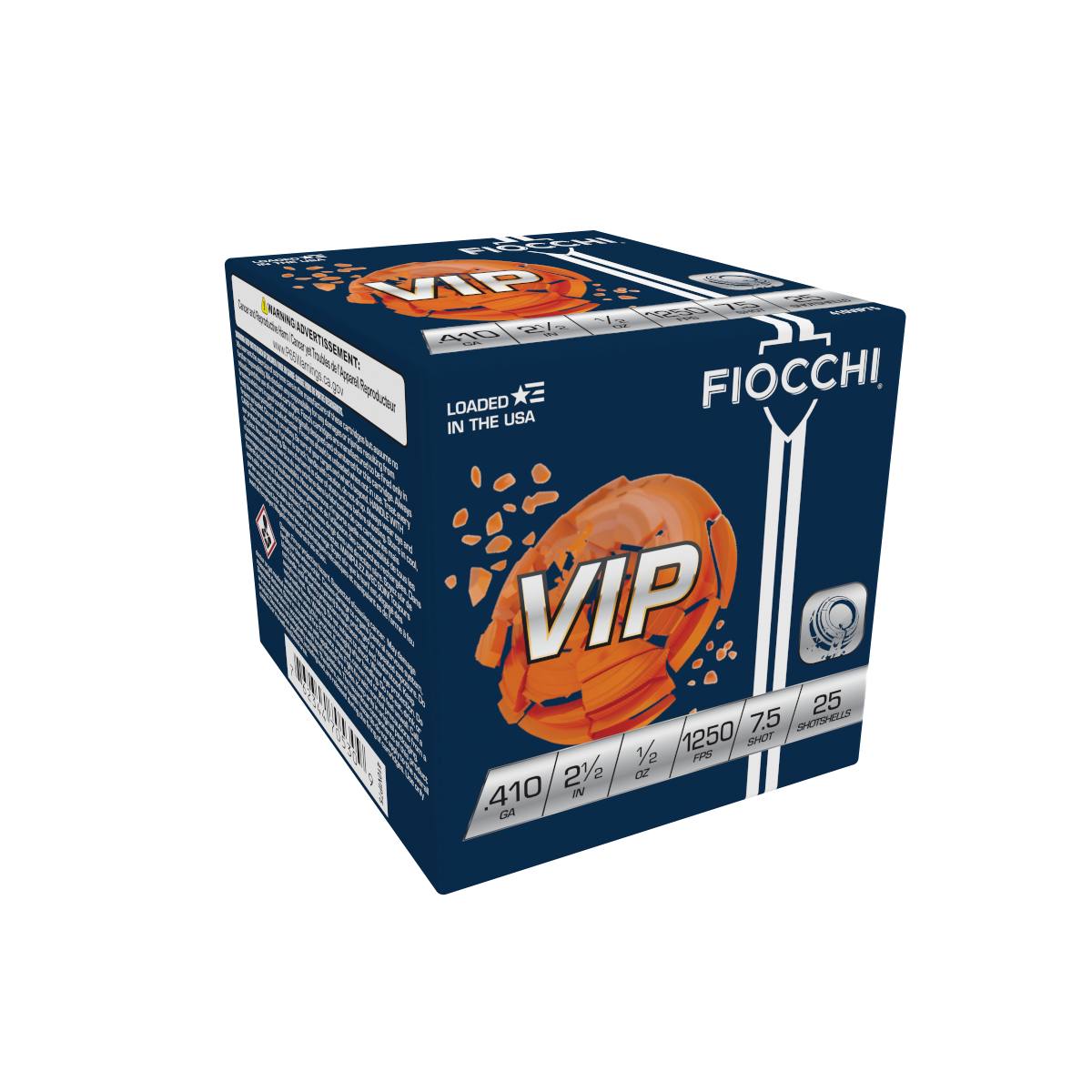 Fiocchi 410VIP75 VIP 410 Bore 1/2 oz #7.5 – Superb 25 Round Box